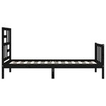 vidaXL Cadre de lit sans matelas noir bois de pin massif