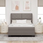 Lit à sommier à ressorts vidaXL avec matelas - Taupe  140x200 cm  Tissu