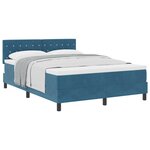 Lit à ressorts vidaXL avec matelas bleu foncé 140x200 cm en velours