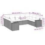 vidaXL Salon de jardin 9 Pièces avec coussins gris clair résine tressée