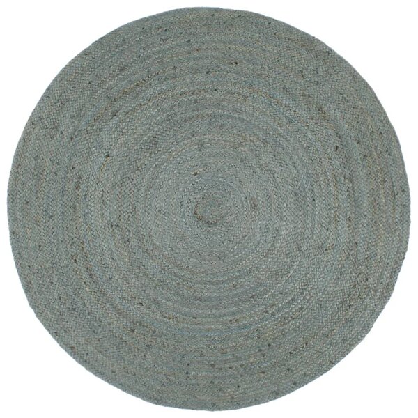 vidaXL Tapis fait à la main Jute Rond 240 cm Vert olive