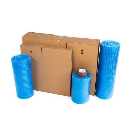 Kit de déménagement pour les T2  25 cartons standards et livres  3 bulles et 1 adhésif.