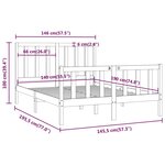 vidaXL Cadre de lit sans matelas noir 140x190 cm bois massif