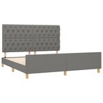 vidaXL Cadre de lit sans matelas gris foncé 160x200 cm tissu