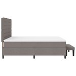 vidaXL Lit à ressorts avec matelas et banc gris 180x200 cm tissu
