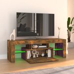 vidaXL Meuble TV avec lumières LED chêne fumé 120x35x40 cm