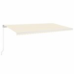 vidaXL Auvent manuel rétractable avec LED 600x300 cm Crème