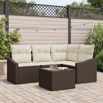 vidaXL Ensemble de salle à manger de jardin 4 pièces avec coussins gris en poly rotin