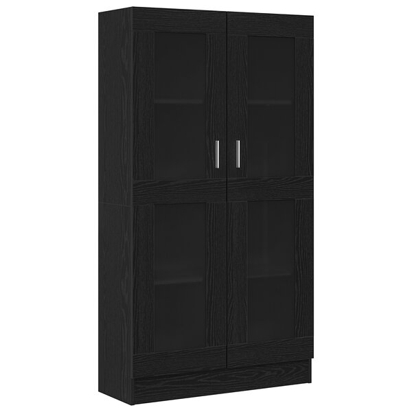 Bibliothèque vidaXL en noir et chêne  82 5x30 5x150 cm  en bois d'ingénierie