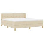 vidaXL Lit à ressorts avec matelas crème 180x200 cm en tissu