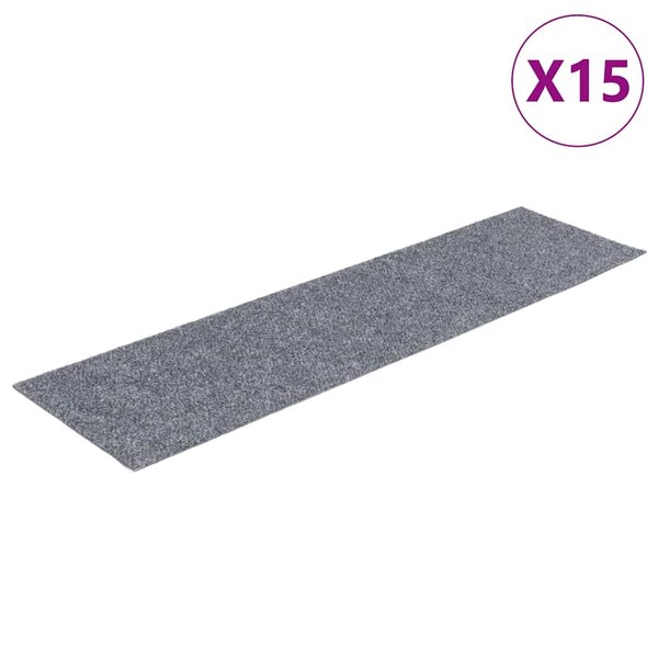 vidaXL Tapis d'escalier autocollants Rectangulaire 15 Pièces 76x20 cm