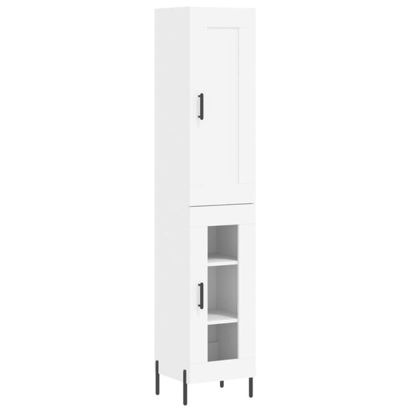 vidaXL Buffet haut Blanc 34 5x34x180 cm Bois d'ingénierie