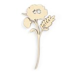 Fleurs en Bois 24 cm épaisseur 4 mm 10 pièces