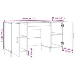 vidaXL Bureau sonoma gris 140x50x75 cm bois d'ingénierie
