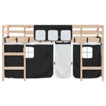 vidaXL Lit mezzanine enfants avec rideaux sans matelas 90x190 cm