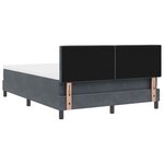 vidaXL Lit à ressort avec matelas et LED Gris foncé 140x190 cm Velours