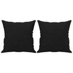 vidaXL Canapé 3 places avec oreillers noir 180 cm tissu microfibre