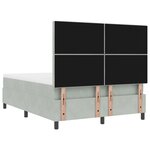 Lit à ressorts avec matelas vidaXL Gris clair 140x200 cm Velours
