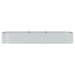 vidaXL Lit surélevé de jardin 320x80x44 cm Acier galvanisé Argenté