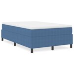 Lit à ressorts vidaXL Bleu Petit Double Tissu en Velours Côtelé