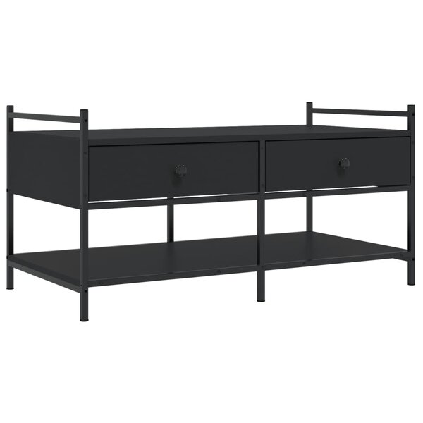 vidaXL Table basse noir 99x50x50 cm bois d'ingénierie
