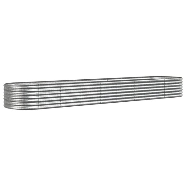 vidaXL Lit surélevé de jardin Acier enduit de poudre Argenté