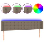 vidaXL Tête de lit à LED Taupe 203x16x78/88 cm Tissu