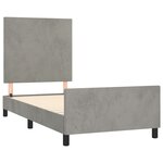 vidaXL Cadre de lit avec tête de lit Gris clair 100x200 cm Velours