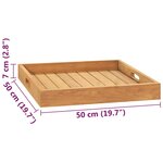 vidaXL Plateau de service 50x50 cm Bois de teck massif