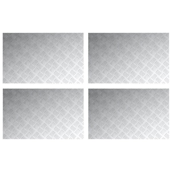 vidaXL Plaques en aluminium à damier 4 Pièces Antidérapantes 80x50 cm