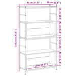 vidaXL Bibliothèque chêne brun 80x30x145 5 cm bois d'ingénierie et fer