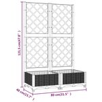 vidaXL Jardinière avec treillis Marron 80x40x121 5 cm PP