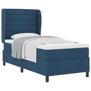 Lit sommier avec matelas vidaXL Bleu 80x200 cm Tissu