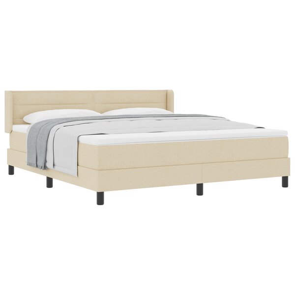 Lit box spring vidaXL avec matelas crème 180x200 cm tissu
