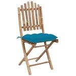 vidaXL Ensemble à manger d'extérieur pliable 5Pièces avec coussins Bambou