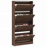 vidaXL Armoire à chaussures 4 tiroirs rabattables chêne marron