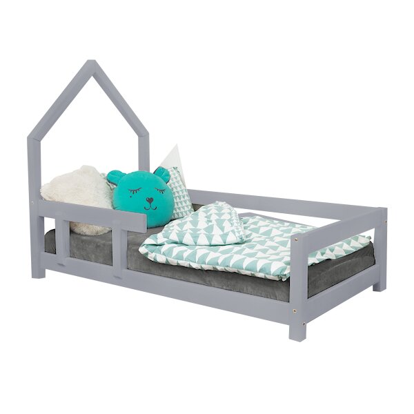 Lit cabane enfant POPPI 80 x 160 gris 2