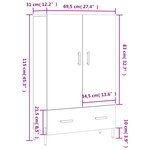 vidaXL Buffet haut chêne marron 69 5x31x115 cm bois d'ingénierie