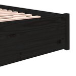vidaXL Cadre de lit Noir Bois massif 120x190 cm Petit double