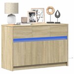vidaXL Meuble TV avec LED chêne sonoma 91x34x61 cm bois d'ingénierie