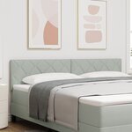 Tête de lit LED vidaXL Design en blocs de diamant Gris clair 180 cm Velours