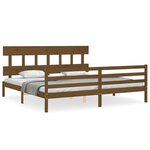 vidaXL Cadre de lit sans matelas marron miel 200x200 cm bois massif