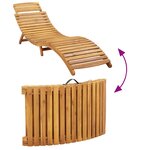 vidaXL Chaises longues avec coussins lot de 2 beige bois massif acacia