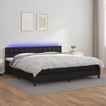 vidaXL Sommier à lattes de lit avec matelas et LED Noir 200x200cm