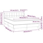 vidaXL Sommier à lattes de lit avec matelas Gris clair 140x190cm Tissu