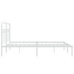 vidaXL Cadre de lit métal sans matelas et tête de lit blanc 160x200 cm