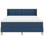 vidaXL Lit avec sommier à ressorts et matelas bleu 140x200 cm en tissu