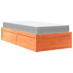 vidaXL Lit avec matelas cire marron 100x200 cm bois massif de pin