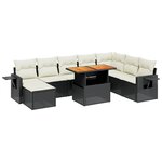 vidaXL Salon de jardin 9 Pièces avec coussins noir résine tressée
