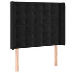 vidaXL Sommier à lattes de lit matelas et LED Noir 90x190 cm Velours
